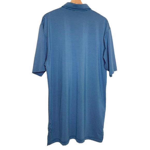 Dunning Golf Polo Shirt Blue / White Striped Men’s Size XL Logo - Picture 2 of 12